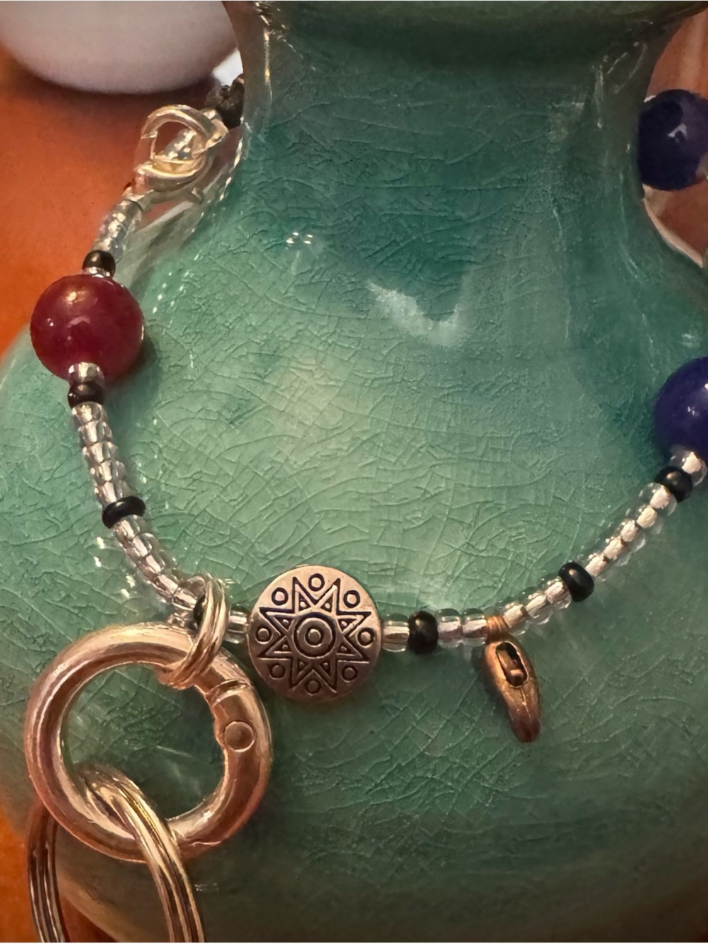 Handcrafted Multicolor Beaded Women’s Necklace with Silver Accents